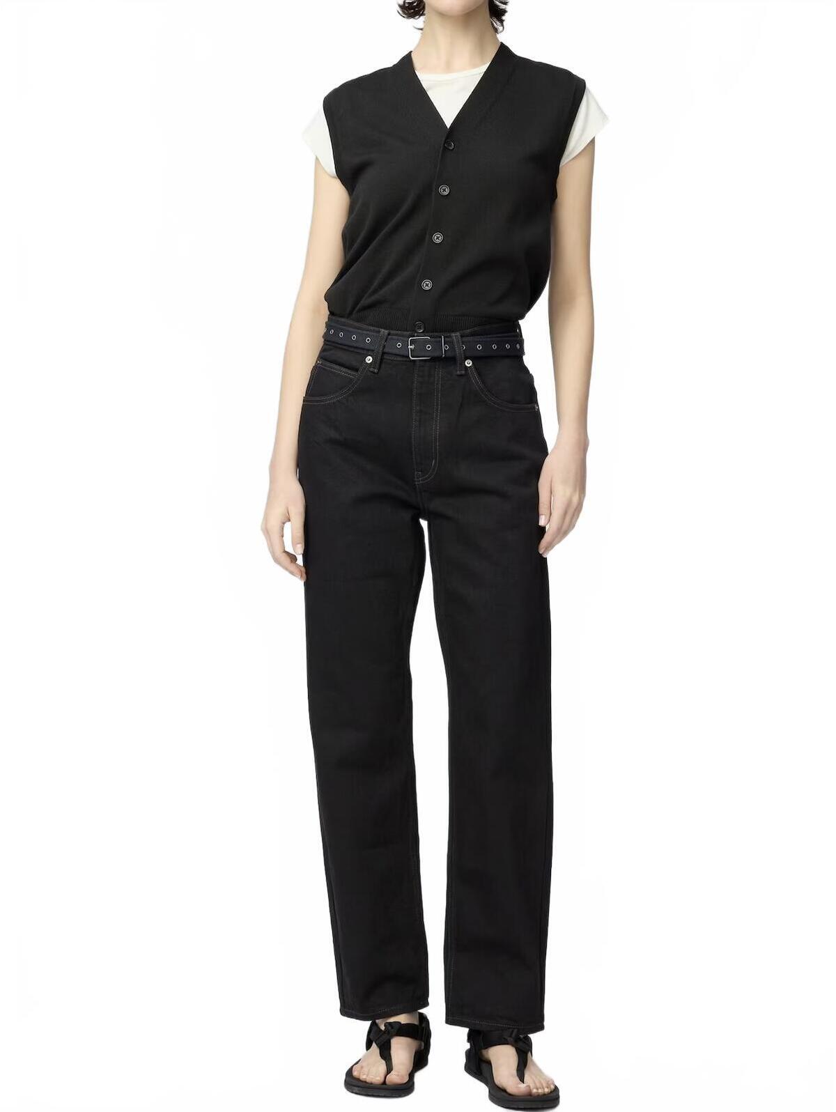 Uniqlo U High Rise Regular Jeans Nwt Black 23inch